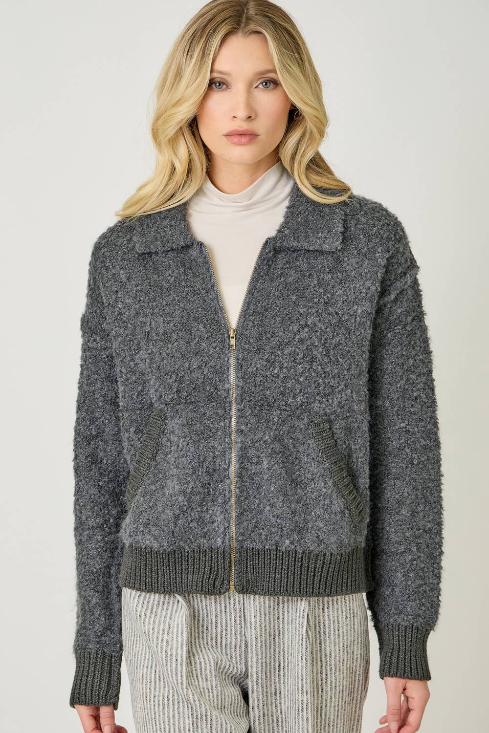 61176 Zip-Up Sweater Jacket