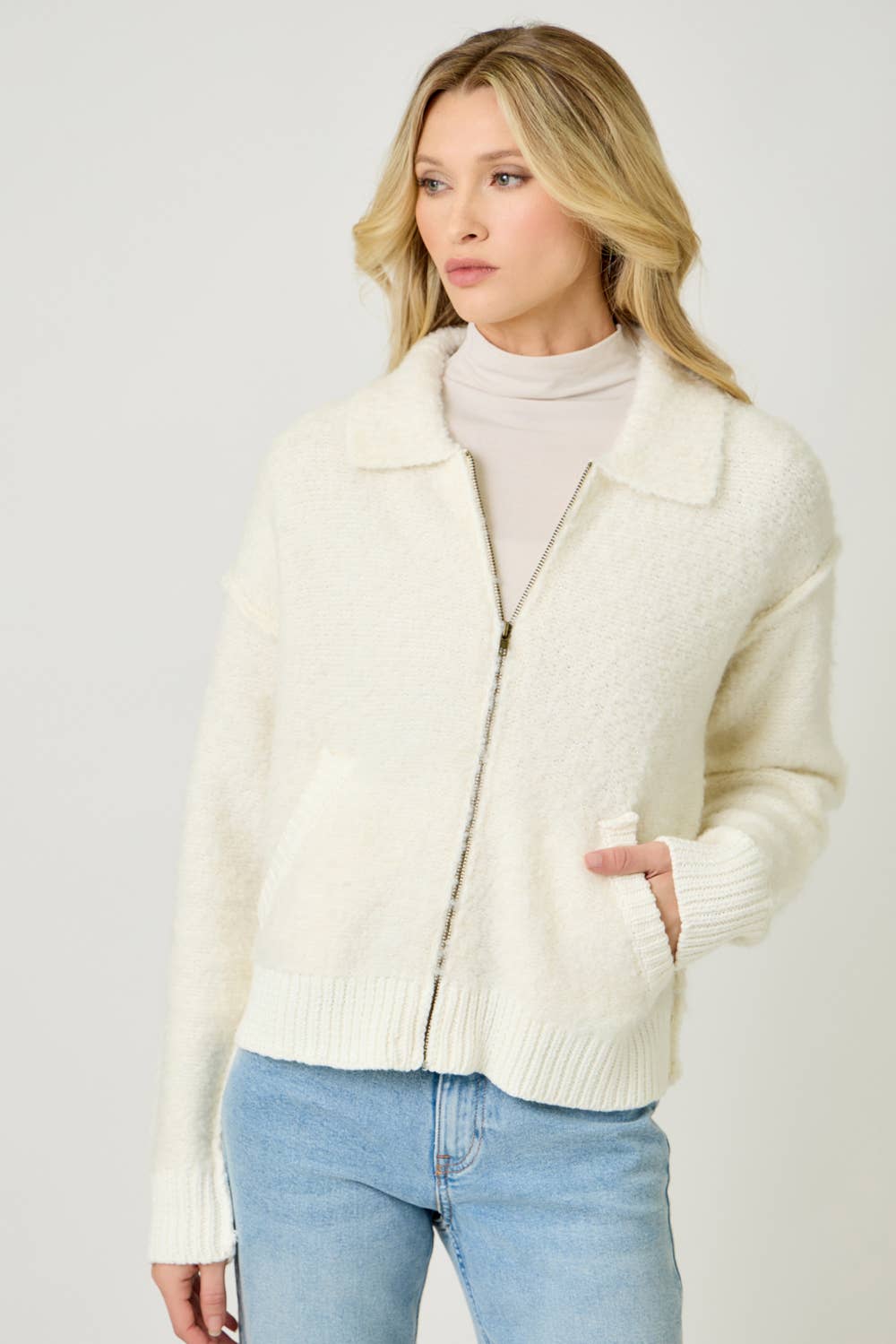 61176 Zip-Up Sweater Jacket