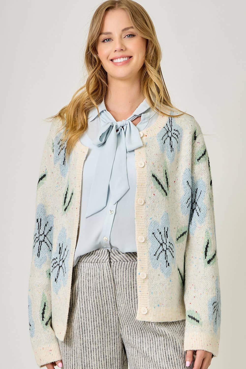 61133 Floral Sweater Cardigan
