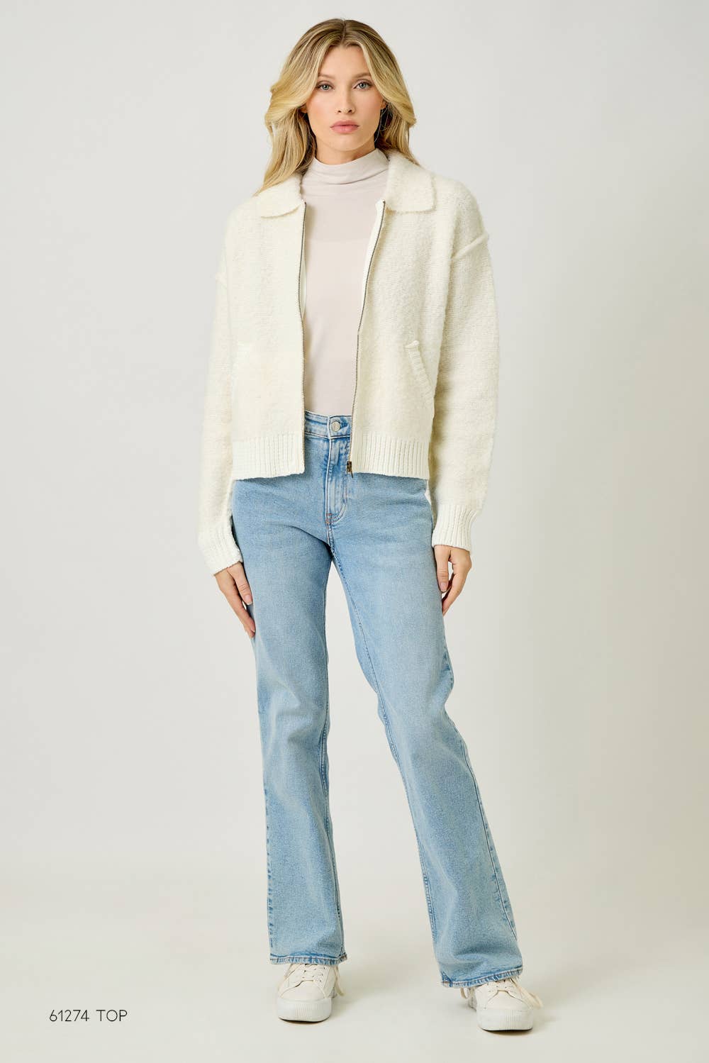 61176 Zip-Up Sweater Jacket