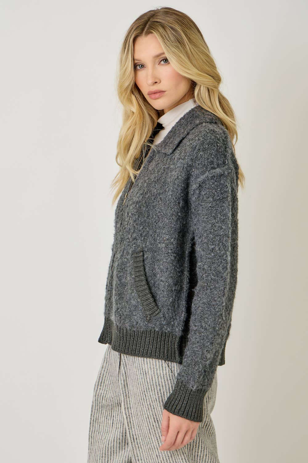 61176 Zip-Up Sweater Jacket