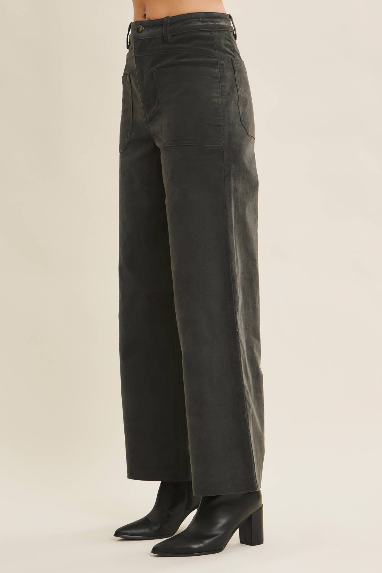 ESSENTIAL COZY CHIC CORDUROY WIDE-LEG PANTS