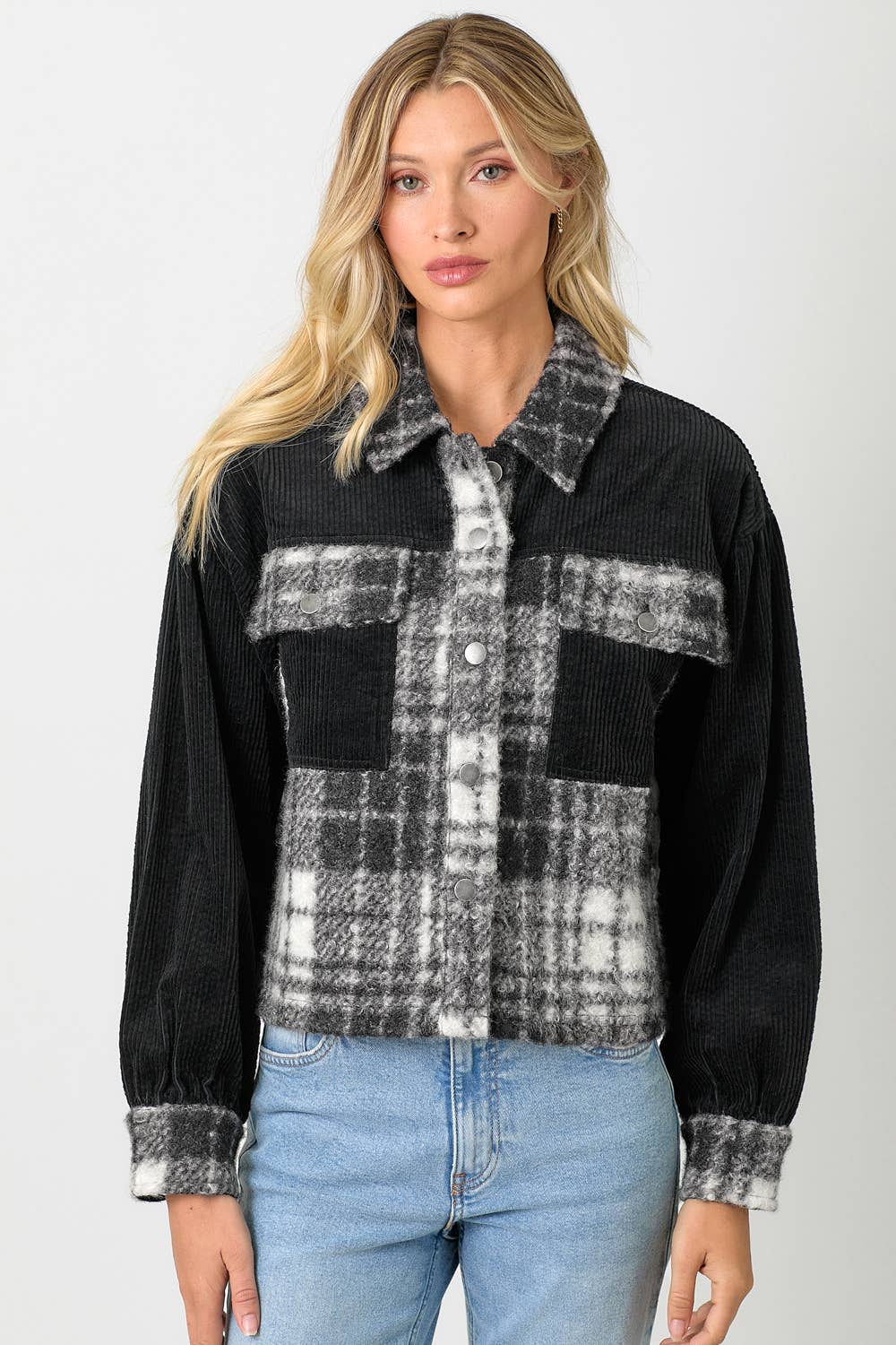 60847 Mixed Media Shacket