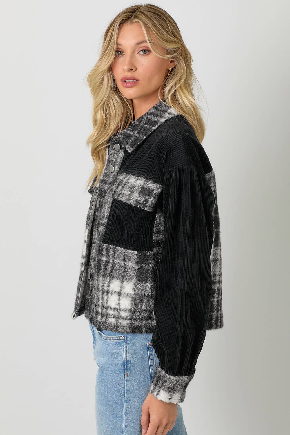 60847 Mixed Media Shacket
