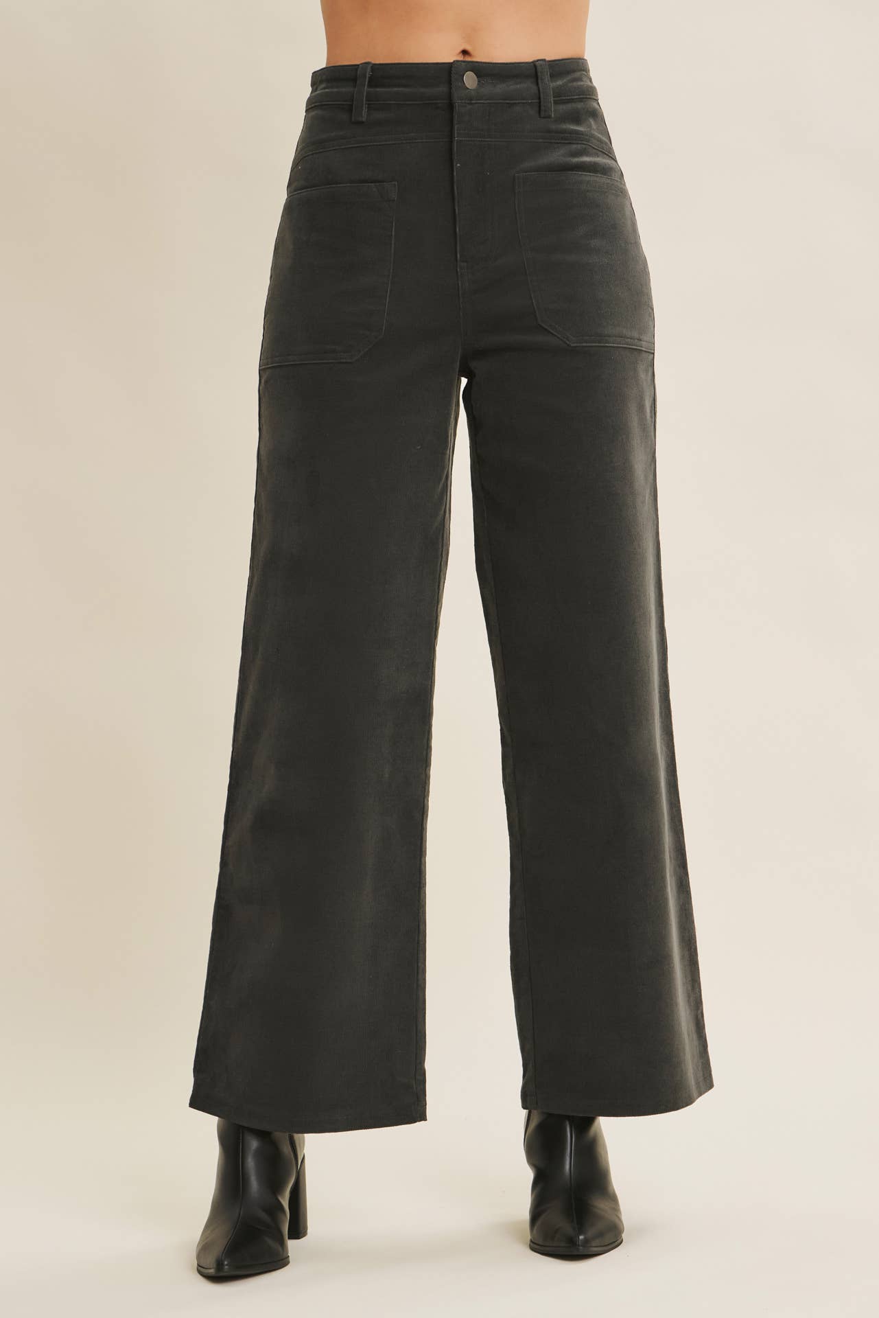 ESSENTIAL COZY CHIC CORDUROY WIDE-LEG PANTS