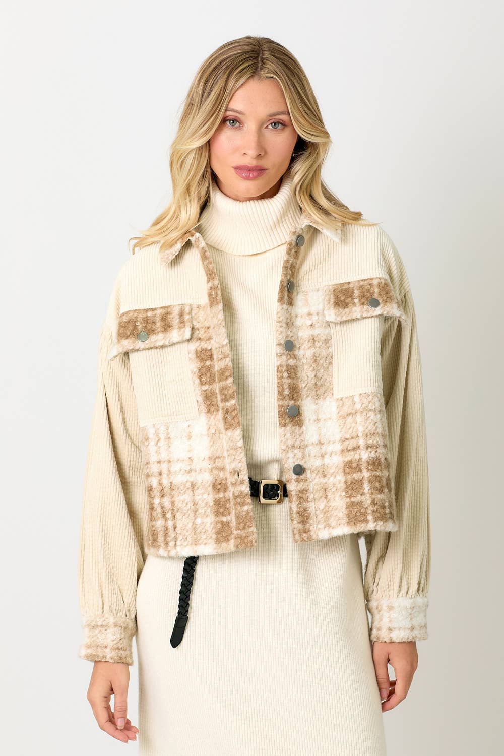 60847 Mixed Media Shacket