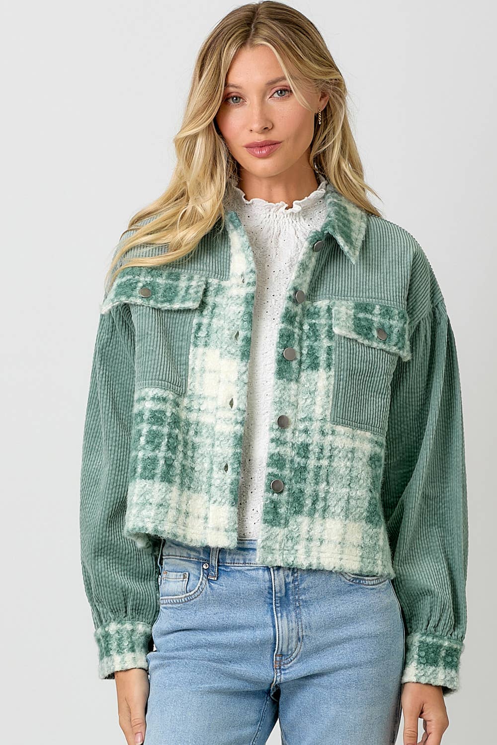 60847 Mixed Media Shacket
