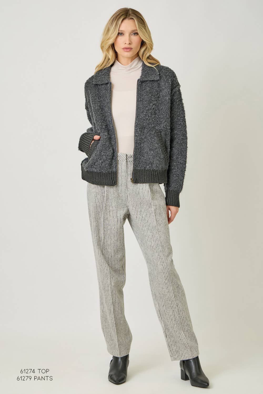 61176 Zip-Up Sweater Jacket