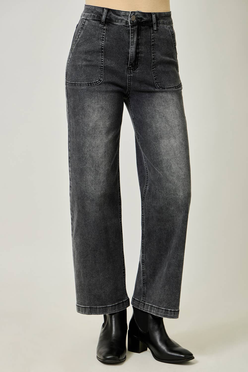 61163 Washed Denim Trousers