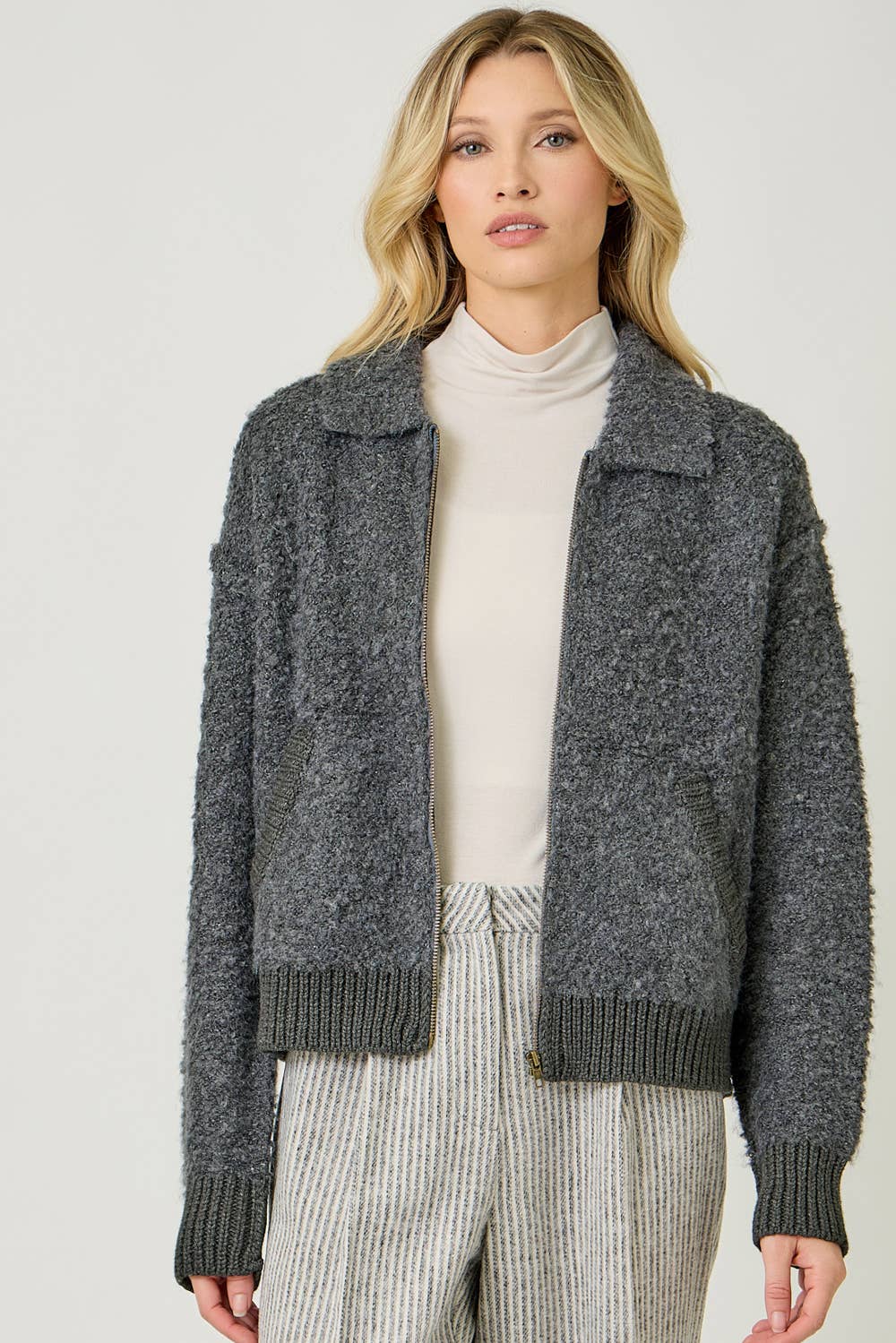 61176 Zip-Up Sweater Jacket