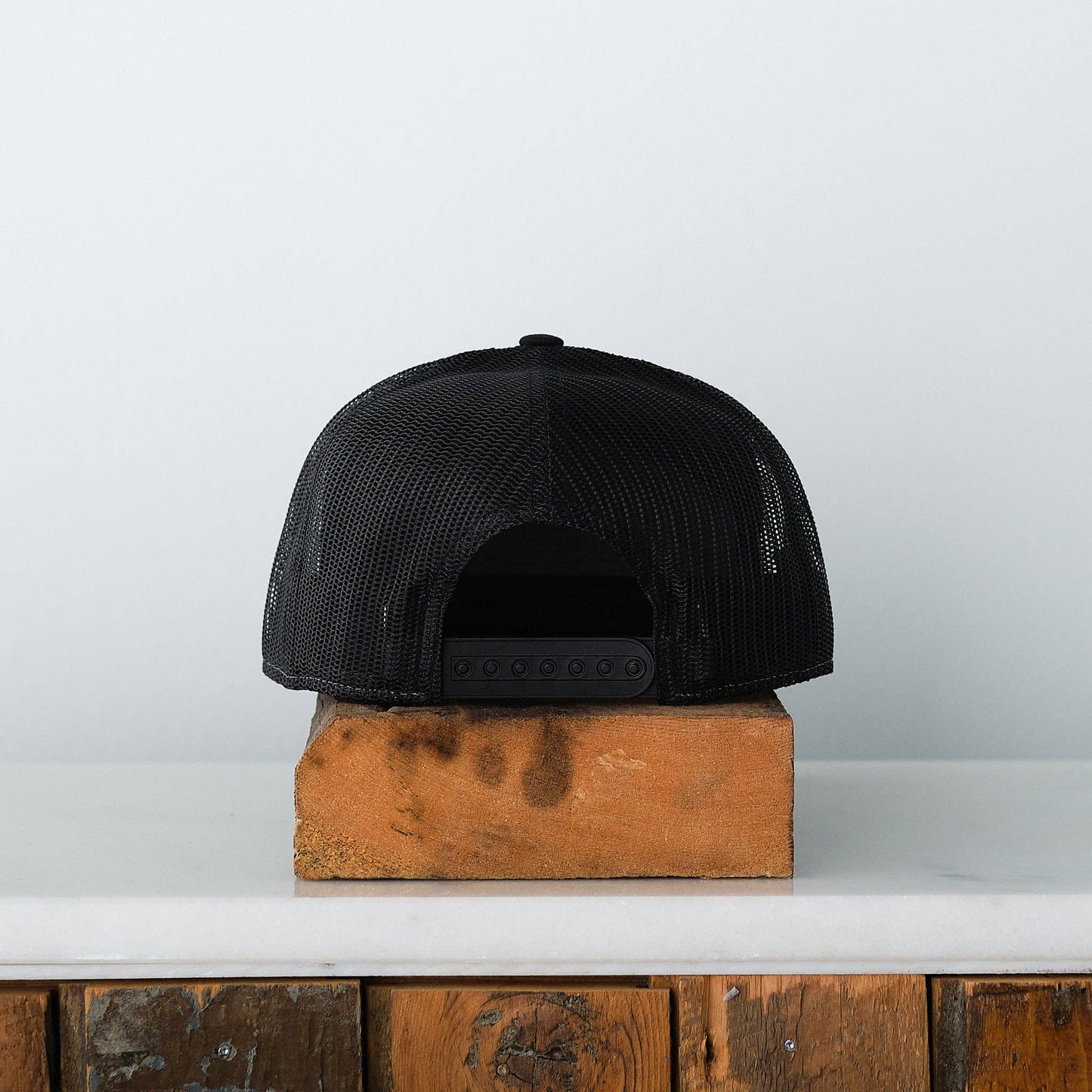 Youth Crappie Patch 7 Panel hat, Black mesh snapback