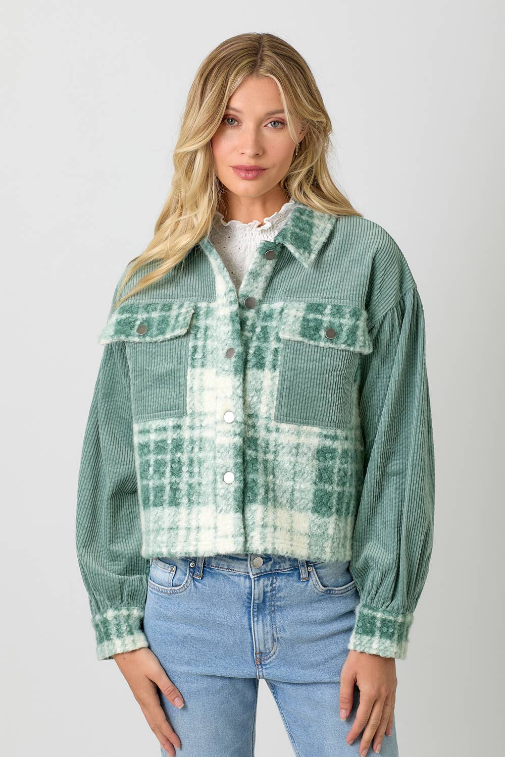 60847 Mixed Media Shacket