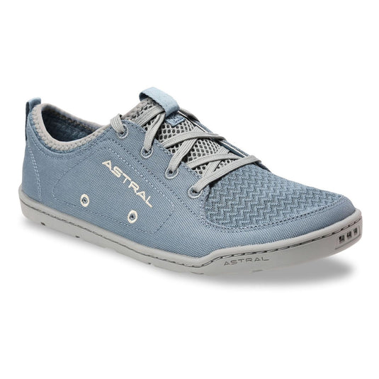 Light blue Astral Loyak W women's water shoes with grey laces and mesh details on a white background.