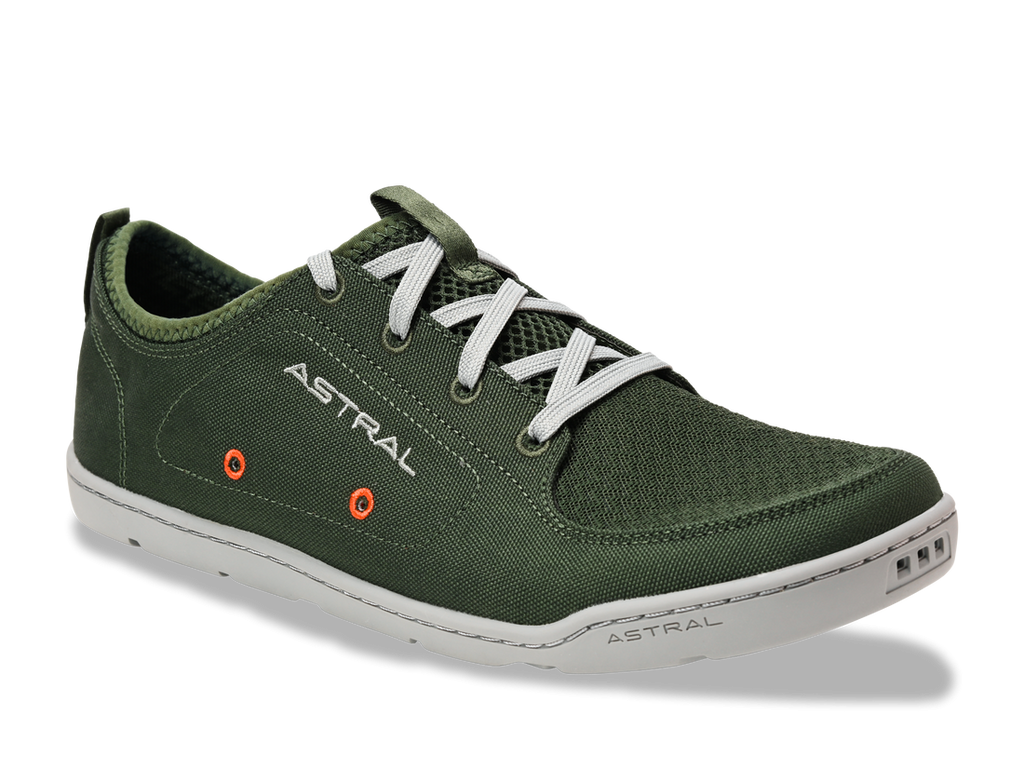Astral Loyak W shoe in dark green with white laces and sole, designed for water activities